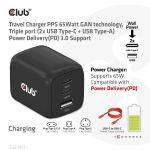 CLUB3D CAC-1913EU Ladegerät für Mobilgeräte Universal Schwarz AC Schnellladung Drinnen