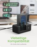 ICY BOX IB-2924MSCL-C31, Docking & CloneStation, klont 1x 2,5"/3,5" zu 1x M.2 NVMe & M.2 NVMe zu M.2 NVMe, erkennt 3x Laufwerke über USB-C®/-A Host 10 Gbit/s