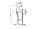 Equip 650605 60"-100" Teleskopischer TV-Wagen für Ultragroße LCD Displays,