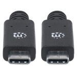 Manhattan SuperSpeed+ USB-C Anschlusskabel, USB 3.1 Gen2, Typ C-Stecker auf Typ C-Stecker, 10 Gbit/s, 5 A, 1 m, schwarz