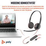 HP Poly Blackwire 3225 Stereo USB-C-Headset +3,5-mm-Stecker +USB-C/A-Adapter (Packungseinheit)