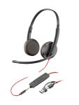 HP Poly Blackwire 3225 Stereo USB-C-Headset +3,5-mm-Stecker +USB-C/A-Adapter (Packungseinheit)