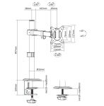 Equip 17"-32" Bewegliche Monitor/LCD-Tischhalterung, Weiß