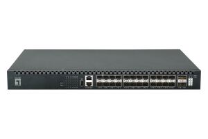 LevelOne 26-Port L3 Managed TOR-Fiberswitch, 24x 1/10GbE SFP+, 2x 40/100GbE QSFP28, Hot-Swap Redundante Stromversorgung