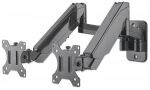 Manhattan Universal-Wandhalterung mit Gasdruckfeder für zwei Monitore, Zwei Halterungsarme mit Gasdruckfeder, Kugelgelenk und Verlängerungsarm, geeignet für zwei Monitore von 17" bis 32"* und bis zu 8 kg pro Arm