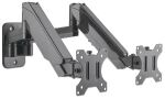 Manhattan Universal-Wandhalterung mit Gasdruckfeder für zwei Monitore, Zwei Halterungsarme mit Gasdruckfeder, Kugelgelenk und Verlängerungsarm, geeignet für zwei Monitore von 17" bis 32"* und bis zu 8 kg pro Arm
