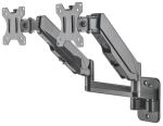Manhattan Universal-Wandhalterung mit Gasdruckfeder für zwei Monitore, Zwei Halterungsarme mit Gasdruckfeder, Kugelgelenk und Verlängerungsarm, geeignet für zwei Monitore von 17" bis 32"* und bis zu 8 kg pro Arm