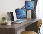 Manhattan Universal-Wandhalterung mit Gasdruckfeder für zwei Monitore, Zwei Halterungsarme mit Gasdruckfeder, Kugelgelenk und Verlängerungsarm, geeignet für zwei Monitore von 17" bis 32"* und bis zu 8 kg pro Arm
