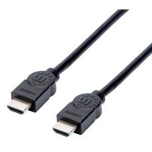 Manhattan High Speed HDMI-Kabel, 4K@30Hz, ARC, 3D, HDMI-Stecker auf HDMI-Stecker, geschirmt, schwarz, 1,5 m