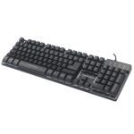 Manhattan USB-Gaming-Tastatur mit LEDs und Metallunterseite, 12 Funktionstasten, Metallunterseite, farbige LED-Hintergrundbeleuchtung, 19 Anti-Ghosting-Tasten, Schutzklasse IPX4 (spritzwassergeschützt), schwarz