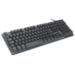 Manhattan USB-Gaming-Tastatur mit LEDs und Metallunterseite, 12 Funktionstasten, Metallunterseite, farbige LED-Hintergrundbeleuchtung, 19 Anti-Ghosting-Tasten, Schutzklasse IPX4 (spritzwassergeschützt), schwarz