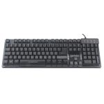 Manhattan USB-Gaming-Tastatur mit LEDs und Metallunterseite, 12 Funktionstasten, Metallunterseite, farbige LED-Hintergrundbeleuchtung, 19 Anti-Ghosting-Tasten, Schutzklasse IPX4 (spritzwassergeschützt), schwarz