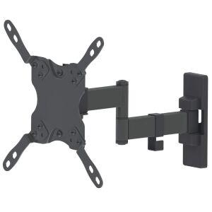 Manhattan Universal TV-Wandhalterung, neig- und schwenkbar, Ein doppelt schwenkbarer Arm, geeignet für Bildschirme von 13" bis 42"* und bis zu 20 kg, Wandabstand 60 bis 273 mm, schwarz