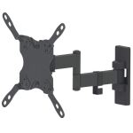 Manhattan Universal TV-Wandhalterung, neig- und schwenkbar, Ein doppelt schwenkbarer Arm, geeignet für Bildschirme von 13" bis 42"* und bis zu 20 kg, Wandabstand 60 bis 273 mm, schwarz