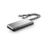 ALOGIC U2CSH-SGR laptop-dockingstation & portreplikator Kabelgebunden USB 3.2 Gen 1 (3.1 Gen 1) Type-C Schwarz, Silber