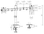 Equip 17"-32" Gelenk-Dual-Monitor-Tischhalterung, Weiß