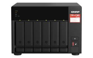QNAP TS-673A NAS Tower Ryzen Embedded V1500B 8 GB DDR4 0 TB QNAP Turbo System Schwarz