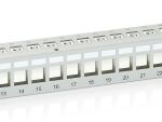Equip 24-Port Keystone Cat.6 Geschirmtes Patch Panel, Hellgrau