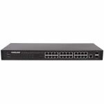 Intellinet 24-Port Web-Managed Gigabit Ethernet Switch mit 2 SFP-Ports, 24 x 10/100/1000 Mbit/s RJ45 Ports + 2 x SFP, IEEE 802.3az Energy Efficient Ethernet, SNMP, QoS, VLAN, ACL, 19" Rackmount