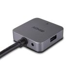 Lindy 43388 Schnittstellen-Hub USB 3.2 Gen 1 (3.1 Gen 1) Type-A 5000 Mbit/s Schwarz, Grau