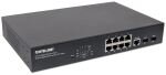 Intellinet 8-Port Gigabit Ethernet PoE+ Web-Managed Switch mit 2 SFP-Ports, 8 x PoE-Ports, IEEE 802.3at/af Power over Ethernet (PoE+/PoE), 140 W, Endspan, Desktop, PDM-Funktion, 19" Rackmount
