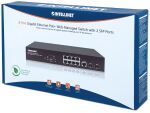 Intellinet 8-Port Gigabit Ethernet PoE+ Web-Managed Switch mit 2 SFP-Ports, 8 x PoE-Ports, IEEE 802.3at/af Power over Ethernet (PoE+/PoE), 140 W, Endspan, Desktop, PDM-Funktion, 19" Rackmount