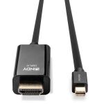 Lindy 36928 Videokabel-Adapter 3 m Mini DisplayPort HDMI Typ A (Standard) Schwarz