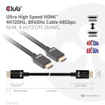 CLUB3D Ultra High Speed HDMI 4K120Hz, 8K60Hz Cable 48Gbps M/M 4 m/13.12ft 26AWG