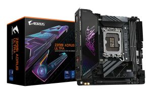 GIGABYTE Z890I AORUS ULTRA Mainboard - Unterstützt Intel Core Ultra (Serie 2) CPUs, 8+1+2 Phasen VRM, bis zu 8800MHz DDR5 (OC), 1xPCIe 5.0 + 1xPCIe 4.0, Wi-Fi 7, 2.5GbE LAN, Thunderbolt 4