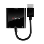 Lindy 38285 Videokabel-Adapter 0,1 m HDMI Typ A (Standard) VGA (D-Sub) Schwarz