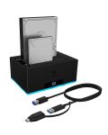ICY BOX IB-127CL-U3; Docking und Klonstation für 2x 2,5" oder 3,5" HDD/SSD zu USB 3.2 Gen 1 Host, SINGLE + copy funktion, UASP & SATA III (6 Gbit/s)