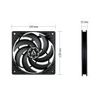 ARCTIC P12 Slim PWM PST 120 mm PWM Lüfter optimiert für statischen Druck mit integriertem Y-Kabel