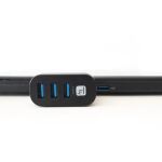 Techly IUSB3-HUB3-ROTB Schnittstellen-Hub USB 3.2 Gen 1 (3.1 Gen 1) Type-A 5000 Mbit/s Schwarz