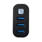Techly IUSB3-HUB3-ROTB Schnittstellen-Hub USB 3.2 Gen 1 (3.1 Gen 1) Type-A 5000 Mbit/s Schwarz