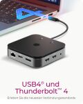 ICY BOX IB-DK408-C41, 7 in 1 Mobil DockingStation USB4® Type-C® auf 1x DisplayPort™ 1.4, 1x HDMI® 2.1, Gigabit LAN, 3x USB 3.2 Gen 2 Type-A, 1x Audiokombo- un