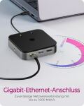 ICY BOX IB-DK408-C41, 7 in 1 Mobil DockingStation USB4® Type-C® auf 1x DisplayPort™ 1.4, 1x HDMI® 2.1, Gigabit LAN, 3x USB 3.2 Gen 2 Type-A, 1x Audiokombo- un