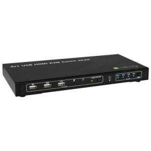 Techly IDATA-KVM-HDMI4U Tastatur/Video/Maus (KVM)-Switch Schwarz