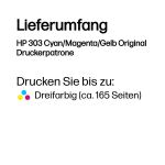 HP 303 Cyan/Magenta/Gelb Original Druckerpatrone