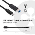 CLUB3D USB 3.1 Gen2 Type-C auf Type-B Kabel 1M. Stecker/Stecker