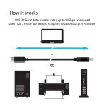 CLUB3D USB 3.1 Gen2 Type-C auf Type-B Kabel 1M. Stecker/Stecker