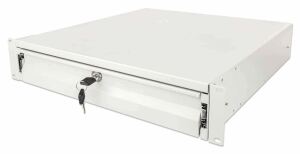 Intellinet 19" Schublade, 2 HE, abschließbar, 466 mm Tiefe, für Schränke ab 600 mm Tiefe, grau