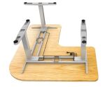 Equip ERGO Elektrisches-Sitz-Steh Tischgestell in L-Form, Dreifachmotor, Weiß
