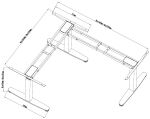 Equip ERGO Elektrisches-Sitz-Steh Tischgestell in L-Form, Dreifachmotor, Weiß