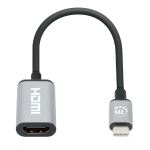 Manhattan 153706 Videokabel-Adapter 0,15 m USB Typ-C HDMI Typ A (Standard) Schwarz, Silber