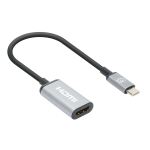 Manhattan 153706 Videokabel-Adapter 0,15 m USB Typ-C HDMI Typ A (Standard) Schwarz, Silber