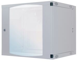Intellinet 19" Wandverteiler mit Schwenkrahmen, 12 HE, 593 (H) x 540 (B) x 450 (T) mm, Flatpack, grau