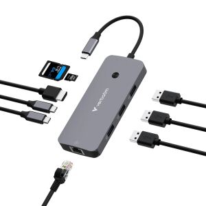 Verbatim CMH-09 USB Typ-C 10000 Mbit/s Silber