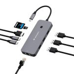Verbatim CMH-09 USB Typ-C 10000 Mbit/s Silber