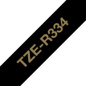 Brother TZE-R334 Etiketten erstellendes Band Gold auf Schwarz