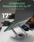 ICY BOX IB-NH300-R, Notebookhalter, rotierend, höhenverstellbar, Aluminium, für Notebooks bis 17" (43 cm)